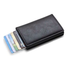 5/20$ Black Faux Leather Tri-Fold Mini Wallet